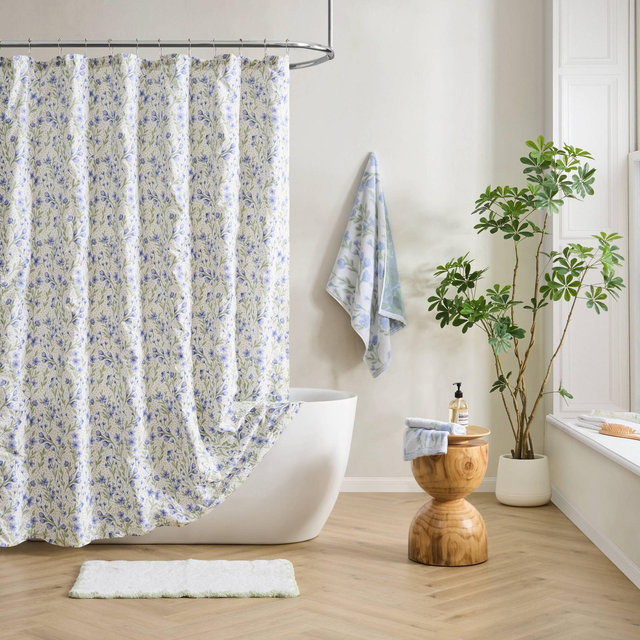 Peri Home Shower Curtain Blue Floral