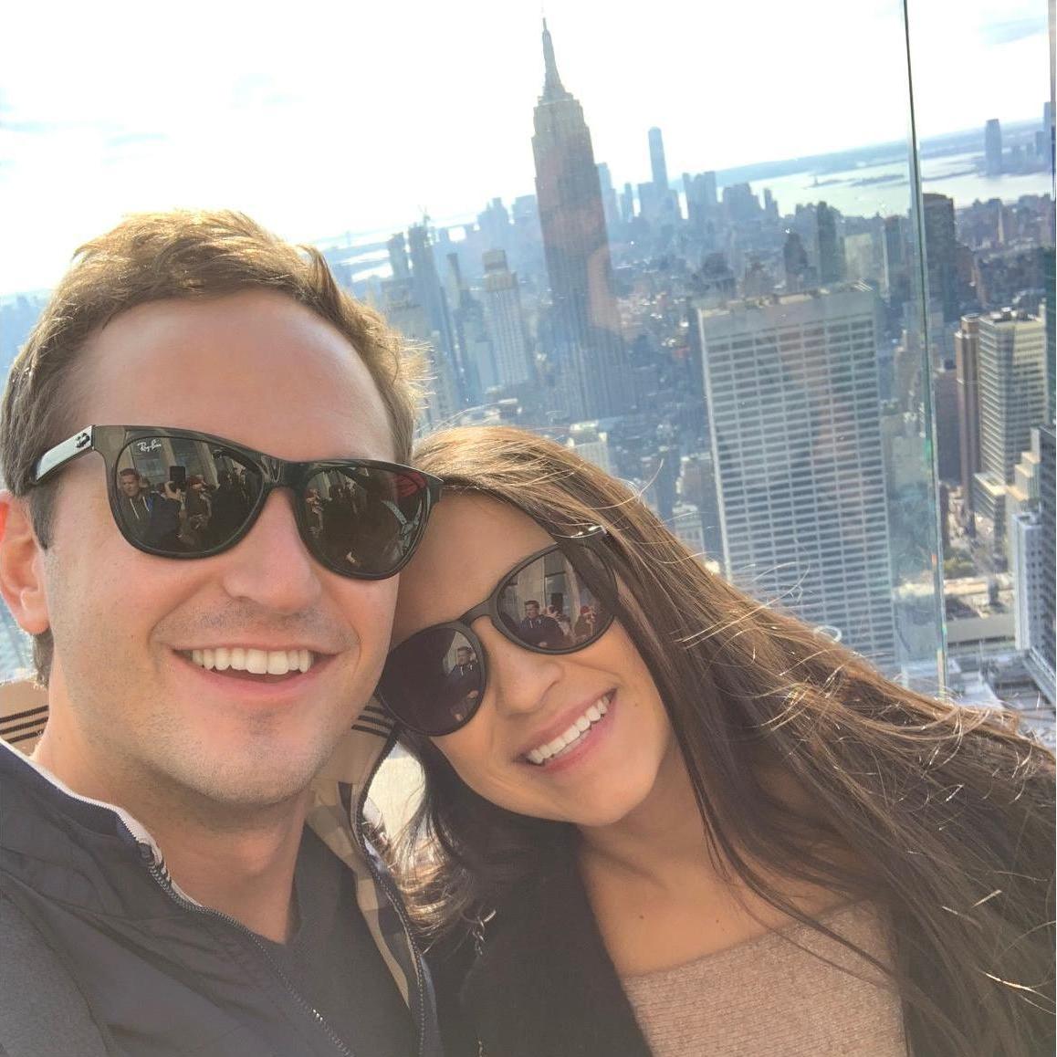 On Top of the Rock in Manhattan with the Empire State Building behind us
