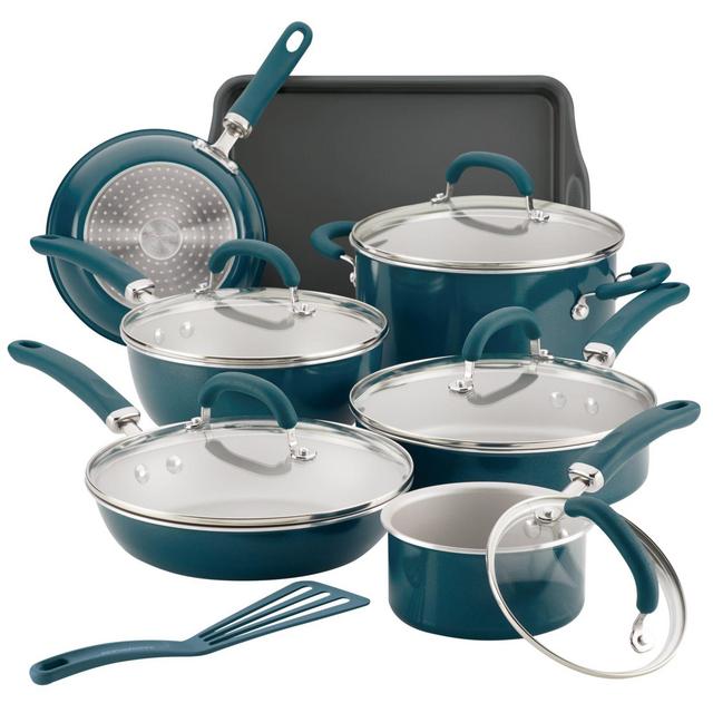 Rachael Ray™ Create Delicious Nonstick Aluminum 13-Piece Cookware Set in Teal
