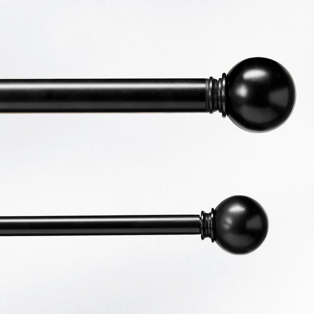 Standard Ball Finial - Set of 2, Matte Black, 0.75" Diam.