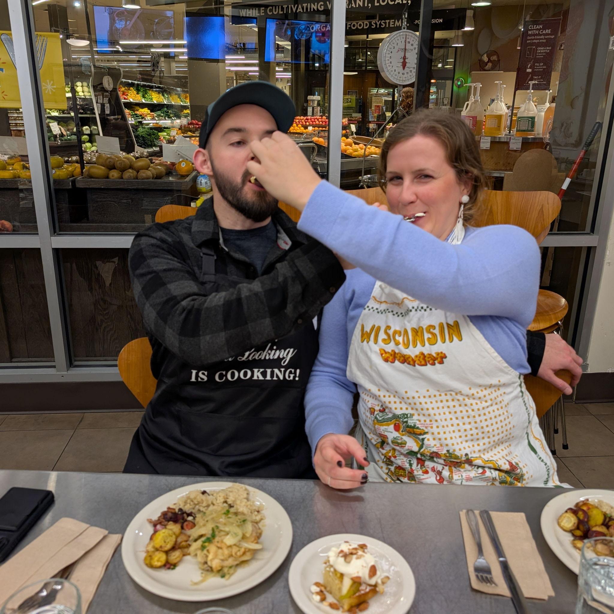 Taking a cooking class