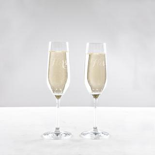 His & Hers Engraved Forte Champagne Flutes