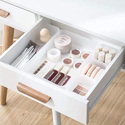 Chris.W Clear Plastic Drawer Organizer Tray for Vanity Cabinet, Set of 5 Storage Tray for Makeup, Kitchen Utensils, Jewelries, Medicine, Pens, and Gadgets