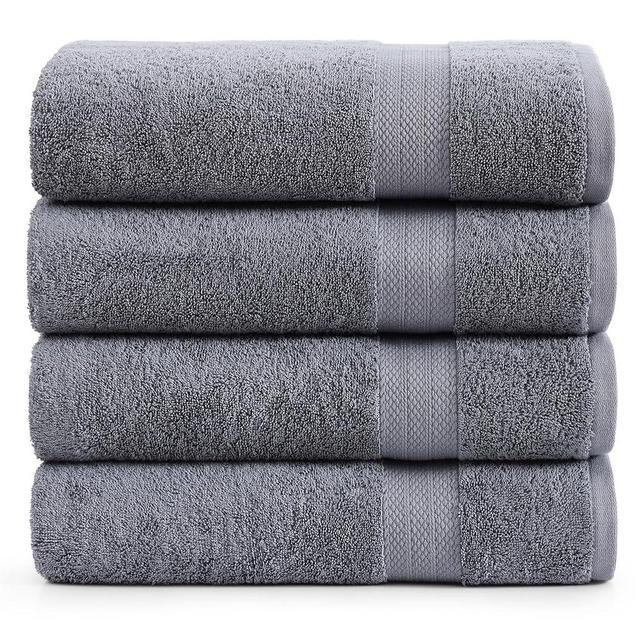 LANE LINEN Large Bath Towels for Bathroom - 100% Cotton Bath Towel Set of 4, Absorbent Lightweight Bathroom Towels, Quick Dry Bath Towels, Perfect Shower Towels for Daily Use (28" x 54") - Cool Grey