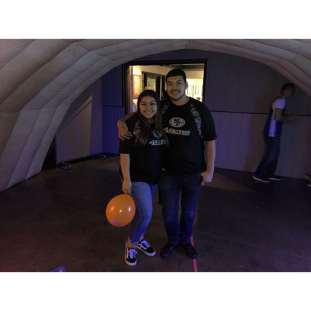 Picture from Sadies! It was a sports theme but now we spend our Football Sundays watching the niner games together <3