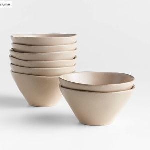 Marin Sand Stoneware Cereal Bowls | Crate & Barrel
