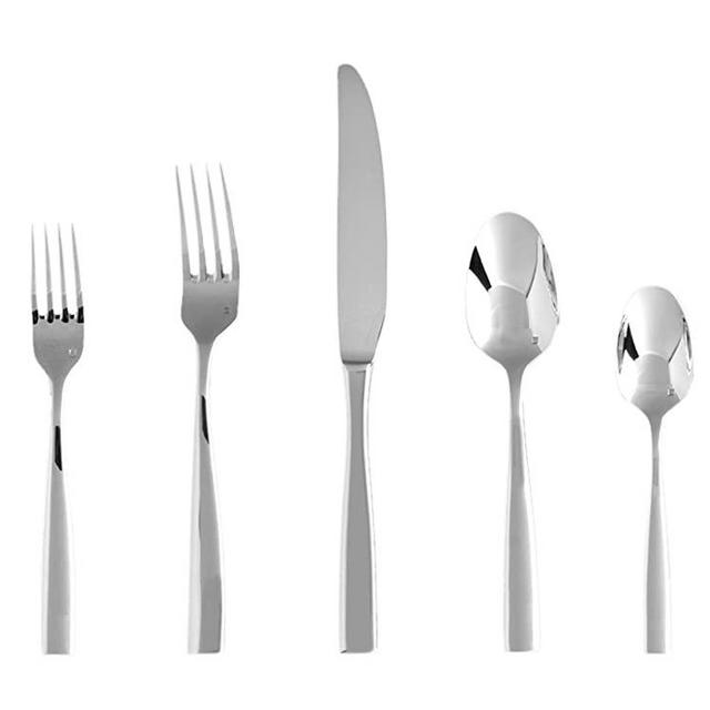 Fortessa Lucca 18/10 Stainless Steel Flatware, 20 Piece Place Setting, Service for 4