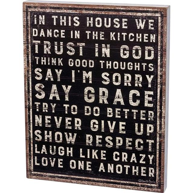 Primitives by Kathy 30372 Rustic Wooden Box Sign, 15 x 19-Inches, Dance in The Kitchen