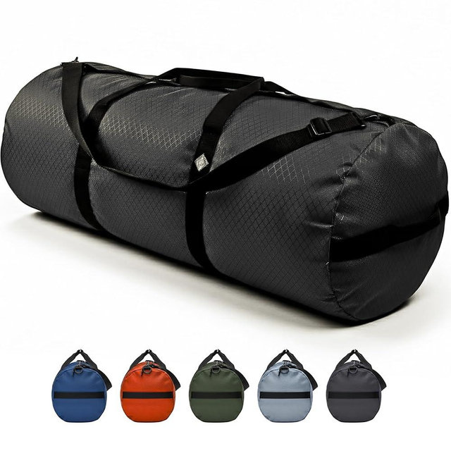 Diamond Ripstop Duffle Bags, Ultra Tough & Tear Resistant, Reinforced Stitching, Weatherproof, Packable Foldable Duffle Bag for Traveling