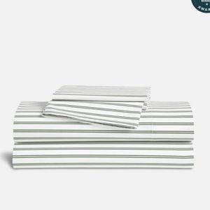 Luxe Sateen Core Sheet Set; Color- Tandem Stripe in Fresh Moss; size- king