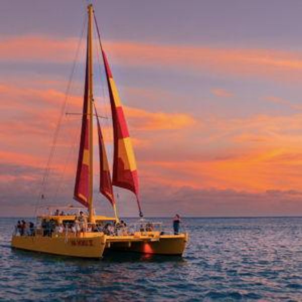 Sunset Catamaran Sail with Snorkeling and Greek Dinner for 2
