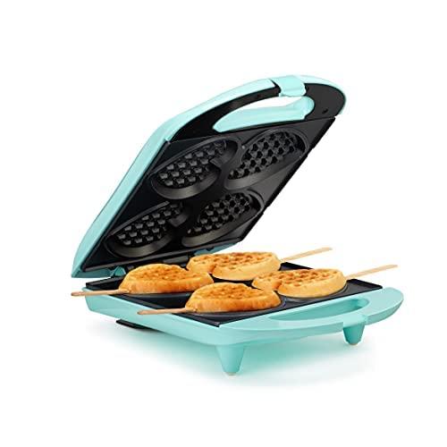 Holstein Housewares Heart Waffle Maker, Non-Stick Coating, Mint - Makes 4 Heart-Shaped Waffles in Minutes, Perfect for Breakfast, Brunch, School Lunches or Snacks.