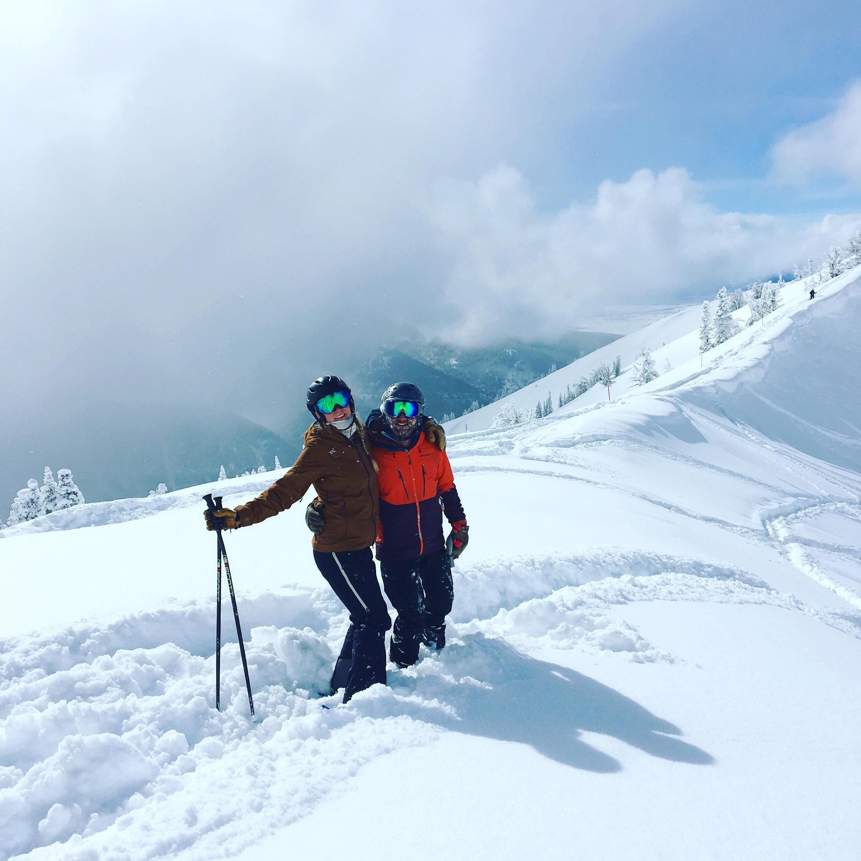 Skiing Mary's Nipple on a beautiful Targhee day.