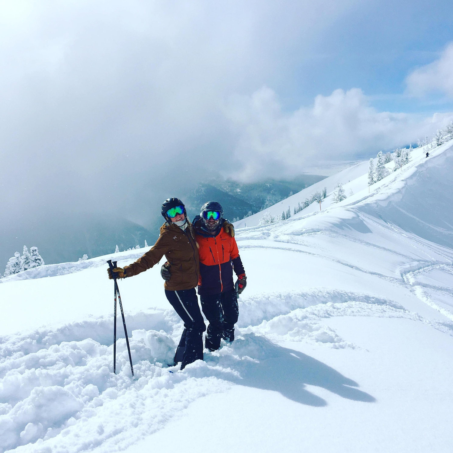 Skiing Mary's Nipple on a beautiful Targhee day.