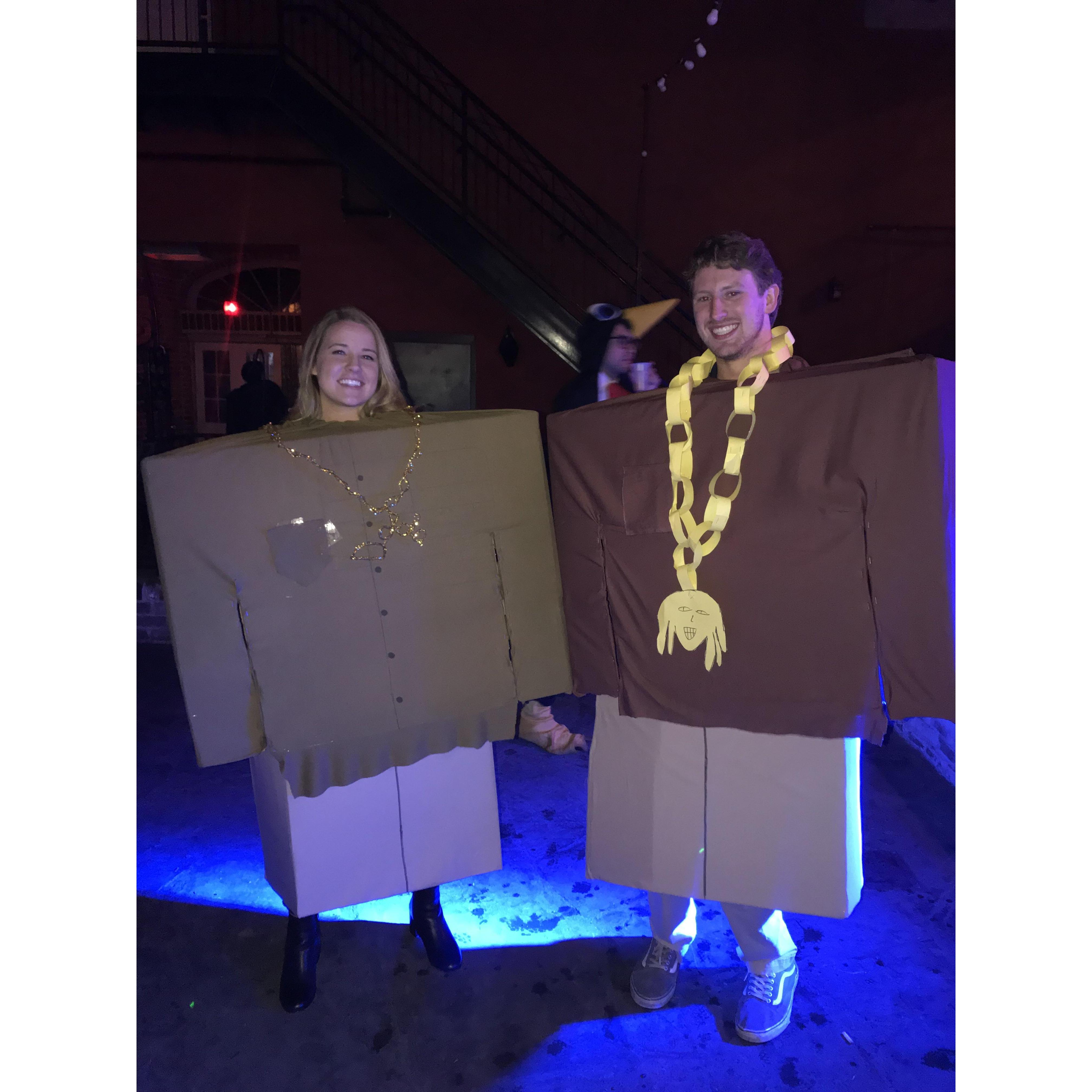 Oh yeah can't ever forget these Halloween costumes we made ourselves!!