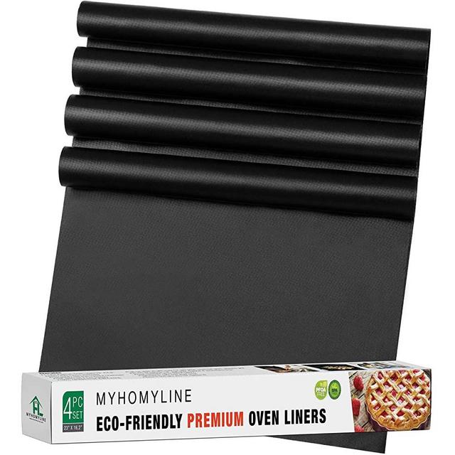 Oven Liners for Bottom of Electric Gas Oven rack - 4Х Large Nonstick teflon Oven Liners - Heavy Duty Reusable Oven Floor Protector Liner - Heat Resistant Oven Bottom Mat