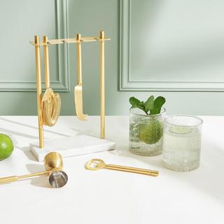 Luna Marble 5-Piece Hanging Cocktail Tool Set