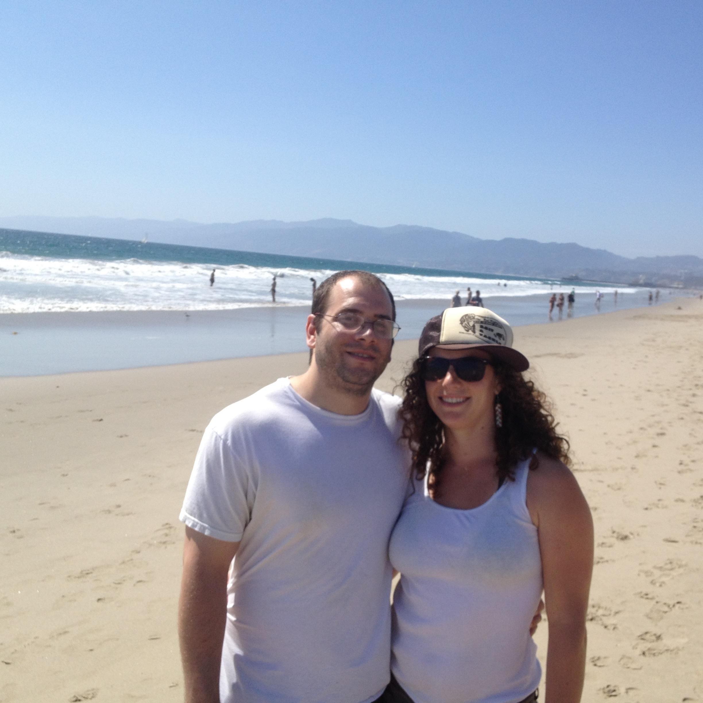 On the beach at Santa Monica, August 2014.