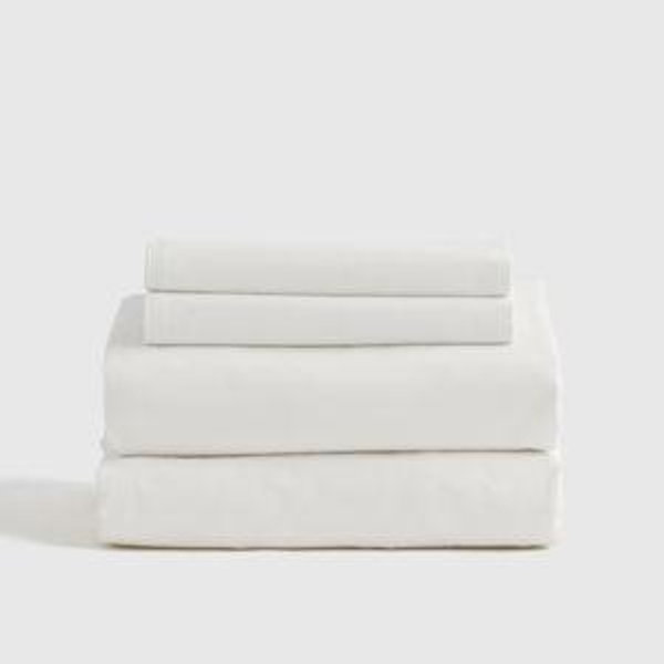 Organic Brushed Cotton Sheet Set in White