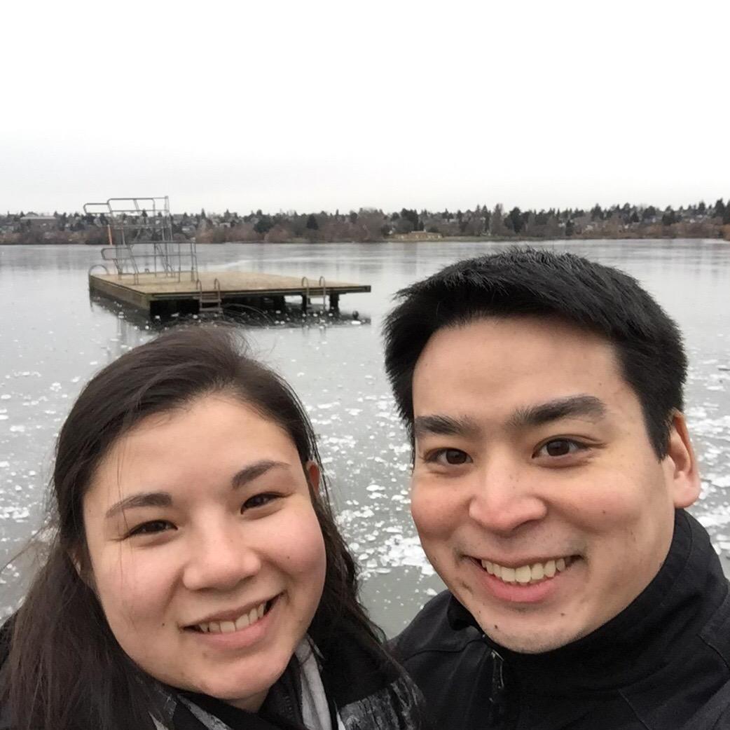 At Green Lake when it froze over.