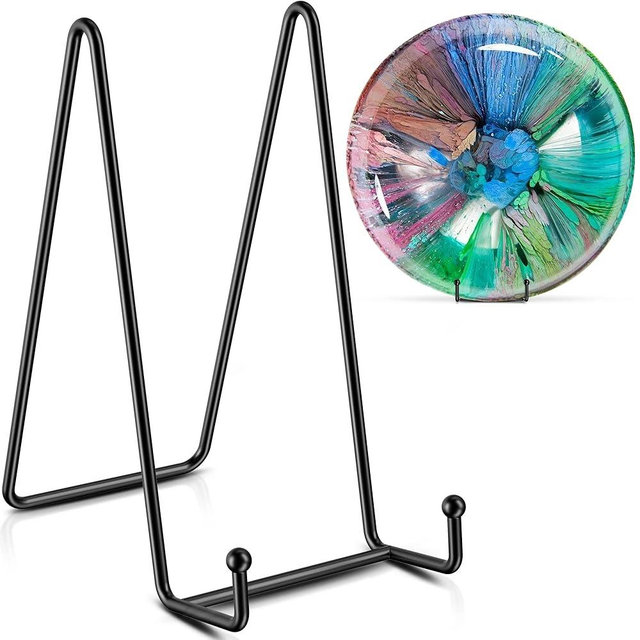 TR-LIFE 4 Pack 8 Inch Large Plate Stands for Display - Holder Stand + Metal Frame for Picture, Book, Decorative Platter, Photo Easel