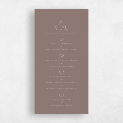 Brown Wedding Menu - Papyrus