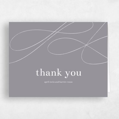 Gray, Grey Wedding Thank You - Powell