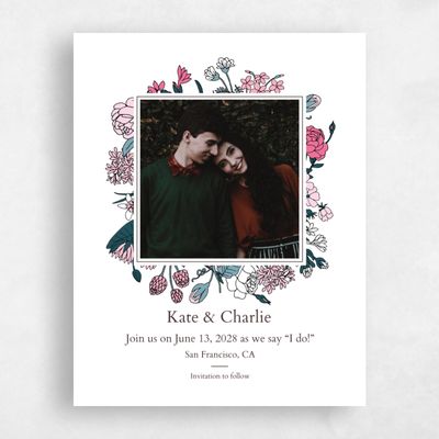 White Wedding Save the Date - Smith and Mills Portrait