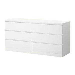 MALM 6-drawer dresser, white