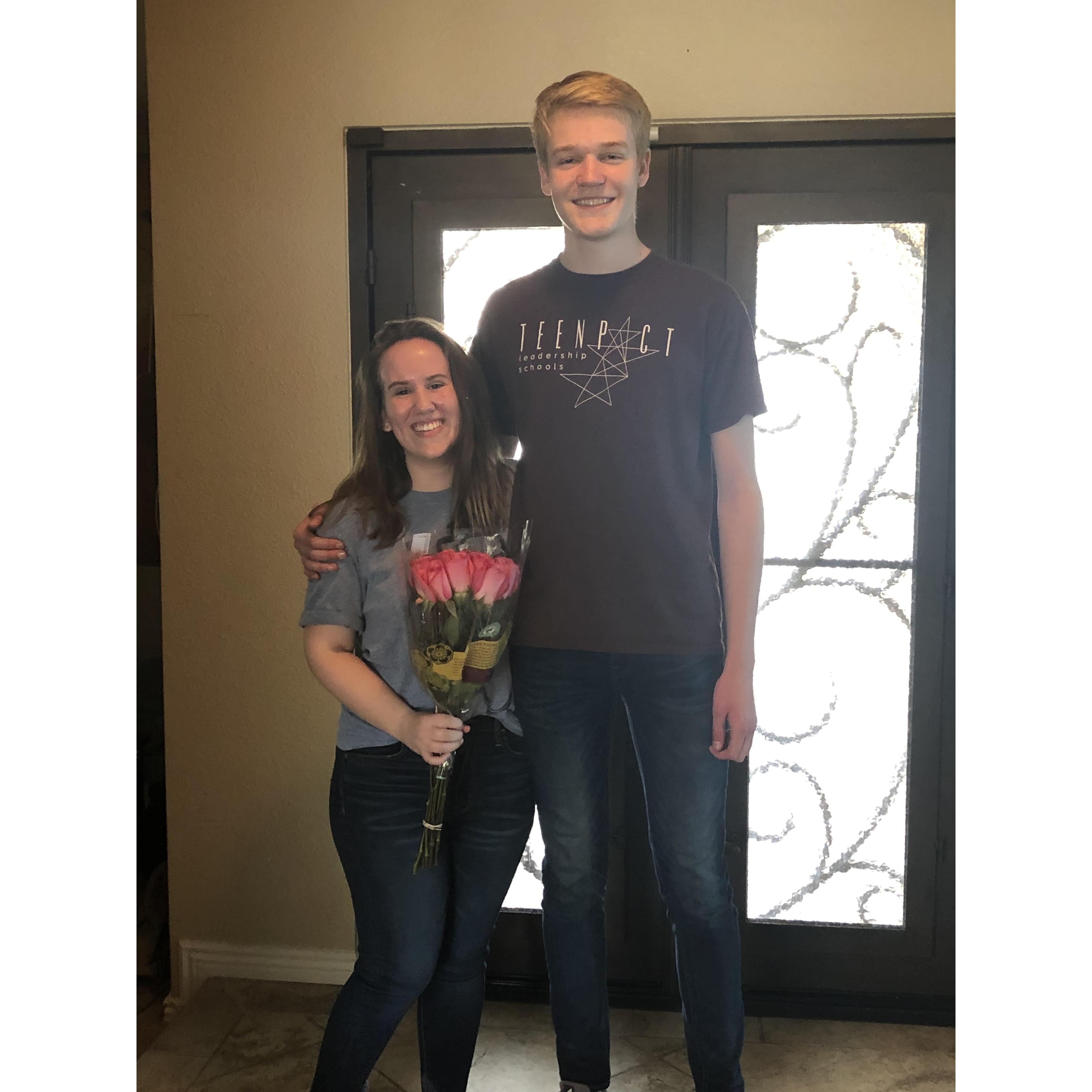 Nick officially asked Caitlin to be his girlfriend on his 17th birthday. She was absolutely thrilled!