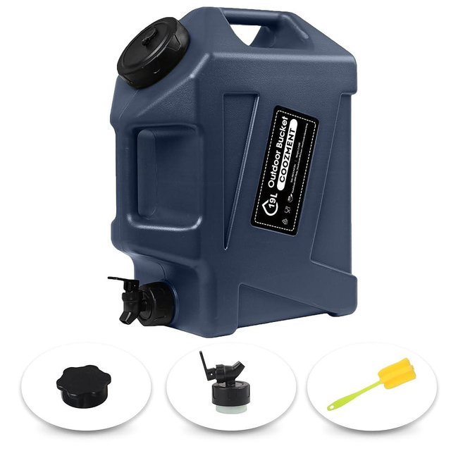 COOZMENT 3.2 Gallon/5 Gallon Water Containers with Spigot, BPA Free Water Jug, Military Green Water Tank, Multifunction Water Storage Containers for Camping Outdoor Hiking,Emergency Stroage