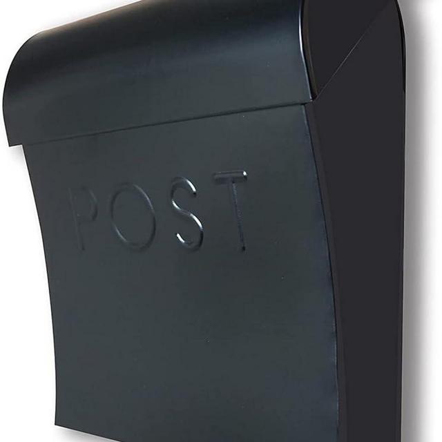 NACH Vicki Black Mailboxes for Outside Wall Mount, Weather Resistant Metal Mailbox, Metal Mailboxes for Outside Wall Mount, Outdoor Mailboxes, Black Mailbox, 11x4.5x12.5 in, MB-7300