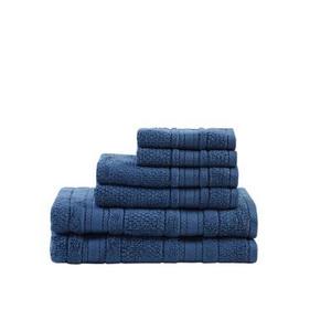Roman Super Soft 6pc Cotton Bath Towel Set Blue (27x52")