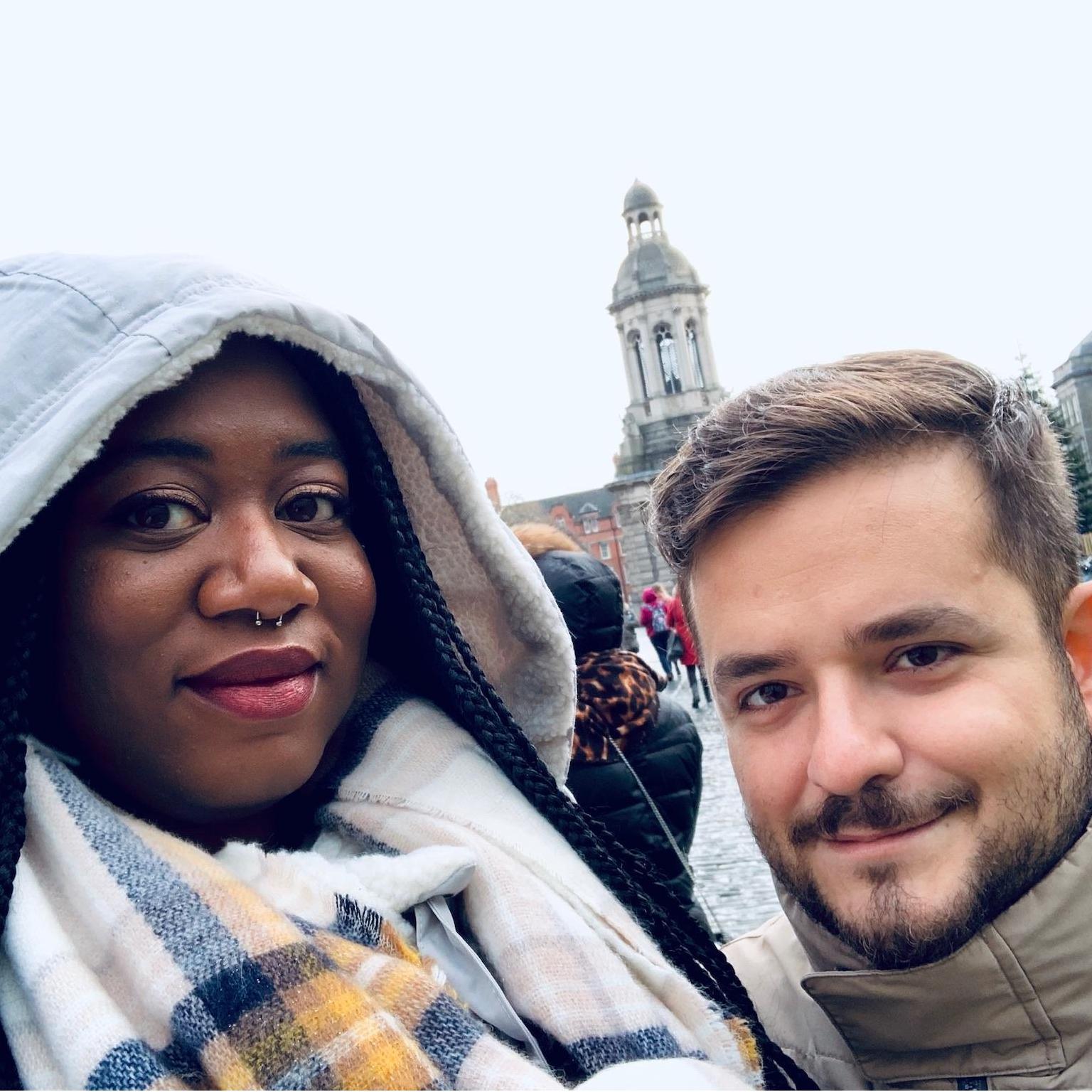 In front of the Trinity College in Dublin, where Luca had been to a conference