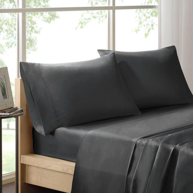 Sleep Philosophy Liquid Cotton California King Sheet Set in Grey