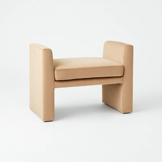 Vernon Ottoman Light Brown Velvet - Threshold™ designed with Studio McGee