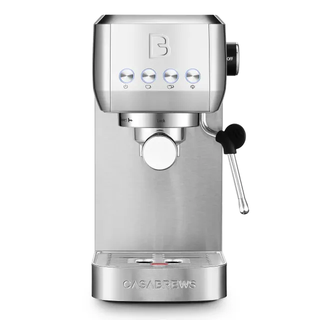 CASABREWS 3700Essential Stainless Steel Compact Espresso Machine: 20-Bar, Milk Frother, Volume Control