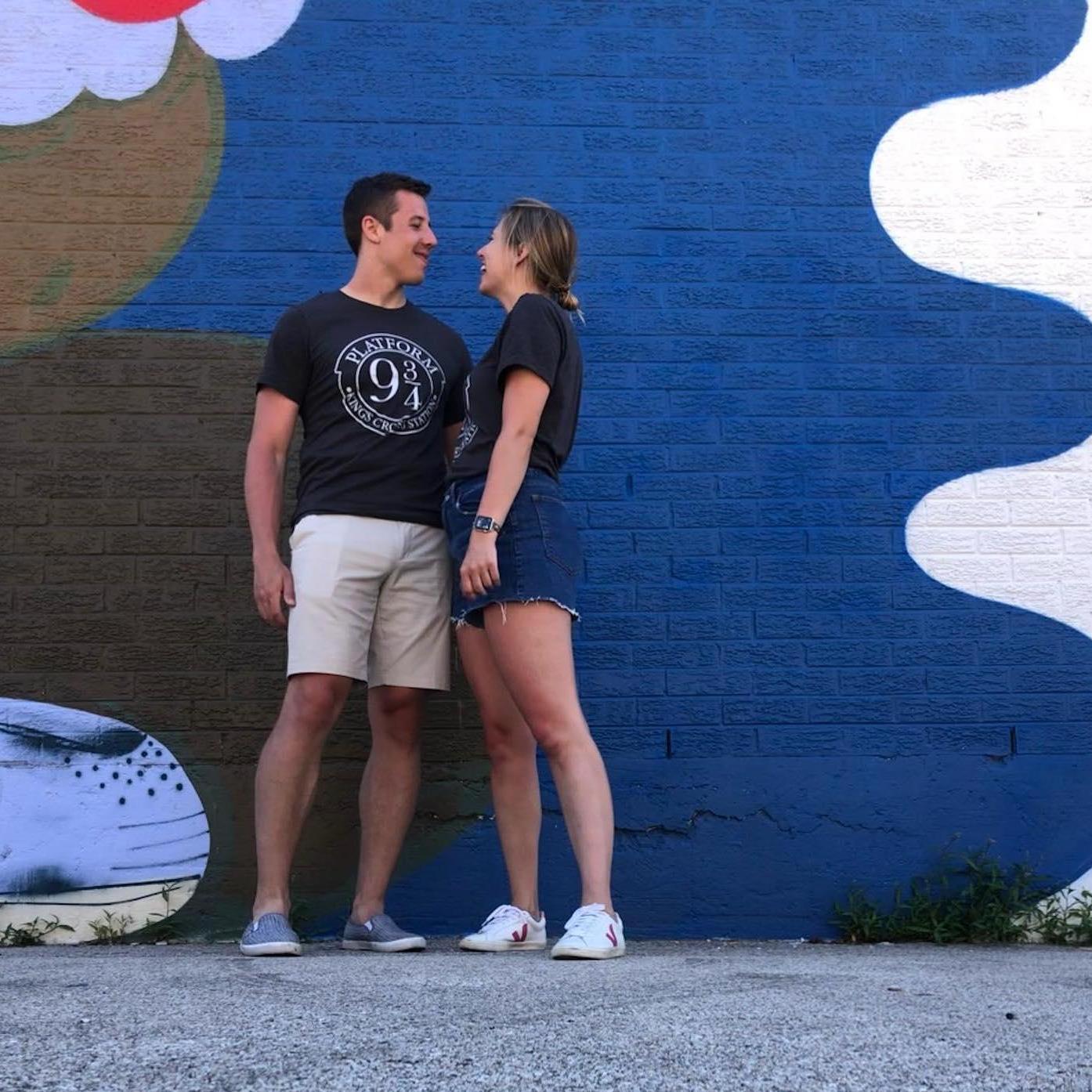 We celebrated our 9 3/4 dating anniversary with matching Harry Potter tees and a date to see the first Harry Potter movie. <3