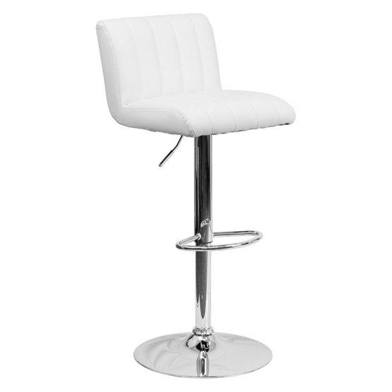 Flash Furniture Contemporary Vertical Line Design Adjustable Bar Stool with Chrome Base