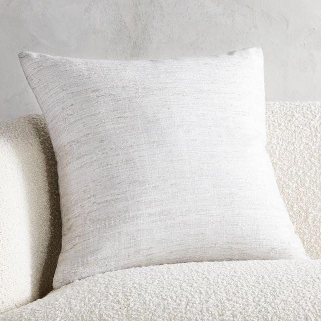 20" Raj Silk Grey Pillow with Feather-Down Insert