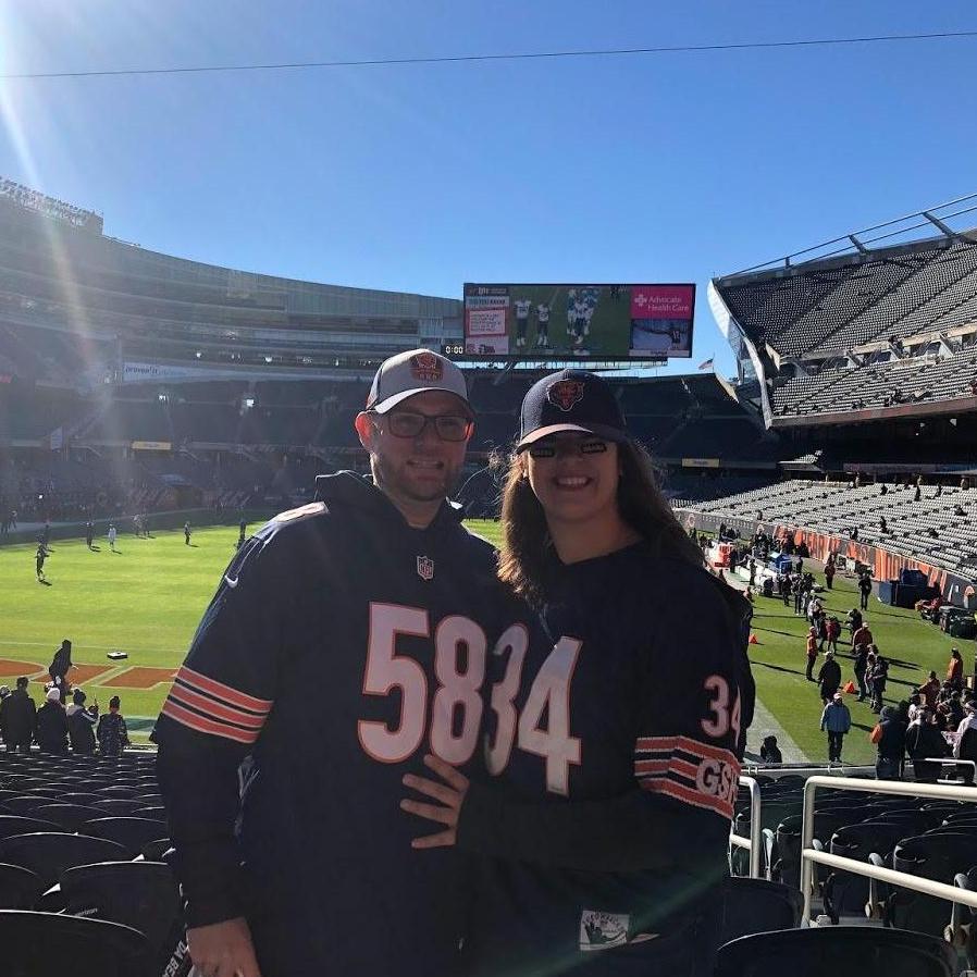Kristen's first NFL game to see the Bears in Chicago.