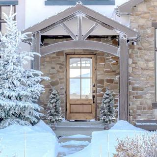 Christmas Snow Flocked Porch Tree