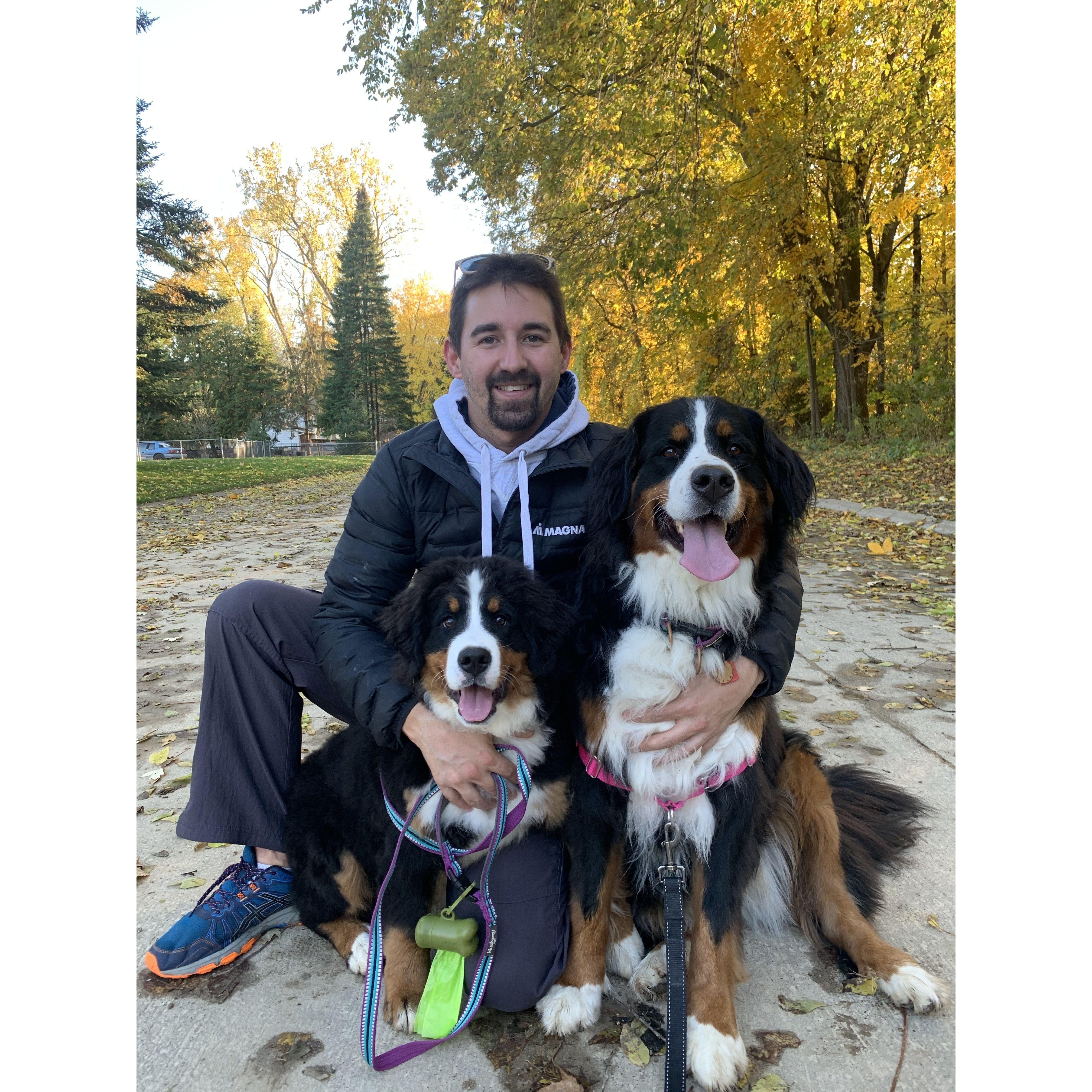 Walking the girls in the fall