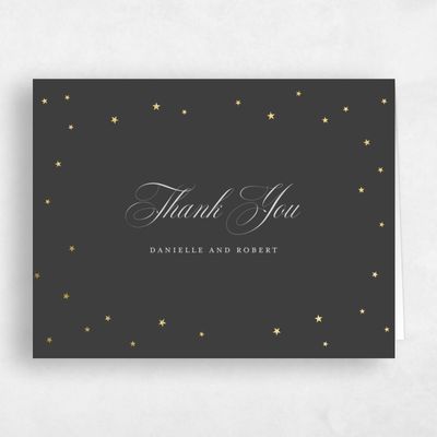 Dark Charcoal, Grey Wedding Thank You - Emery Landscape Foil