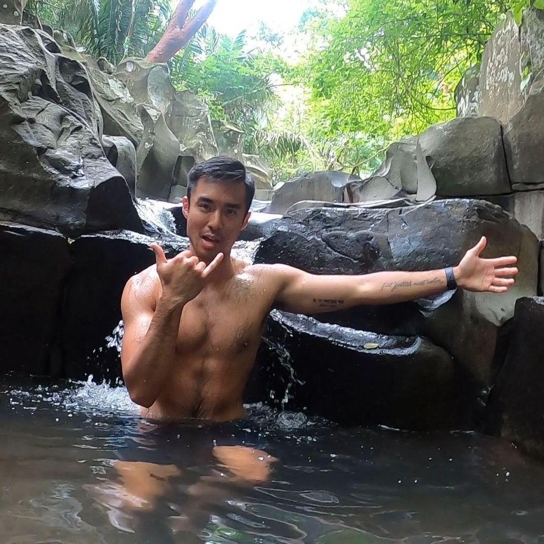 Hanging out at a waterfall in Sayulita, Mexico.
