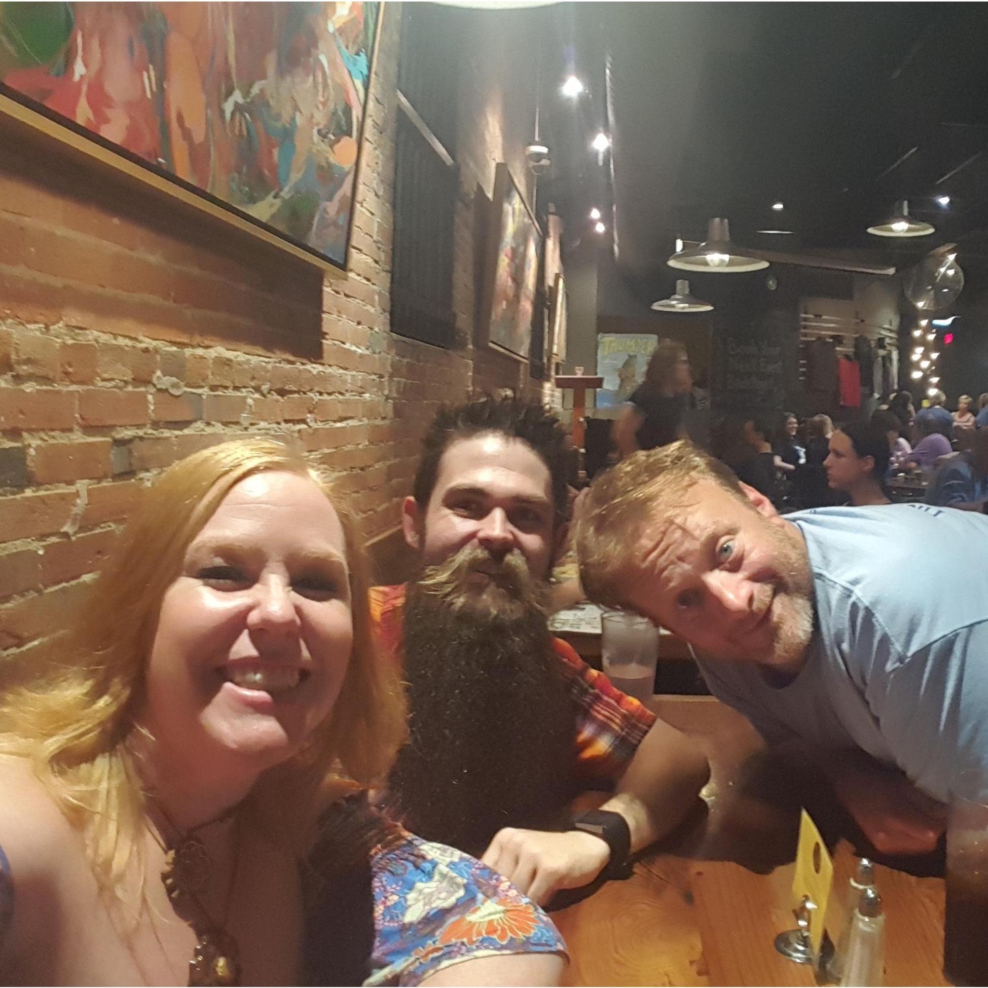 PJ's birthday dinner with Tim Doyle at Lexington Ave. Brewery (L.A.B.) in Asheville 2016