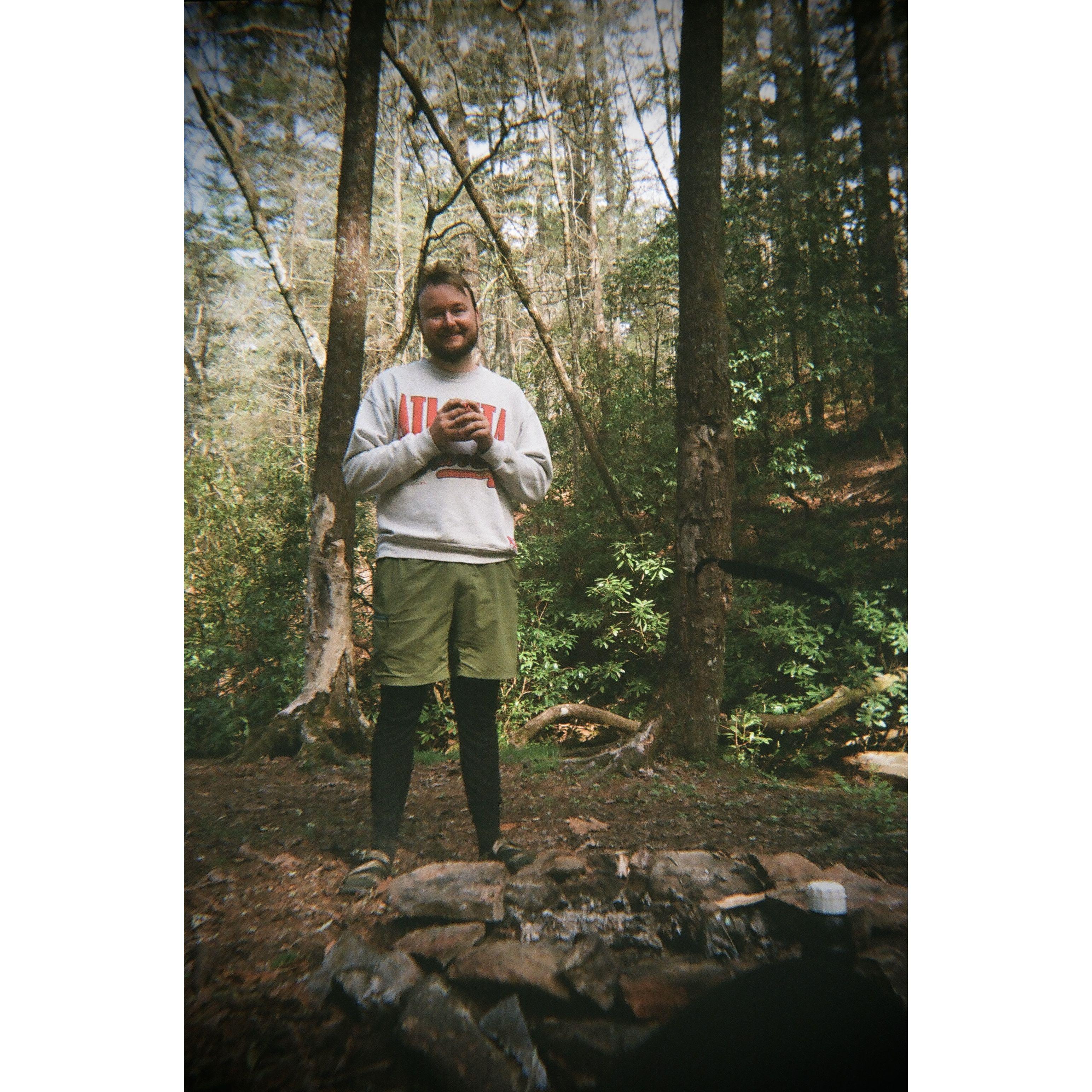 at camp on a bikepacking trip on FS roads in North GA.