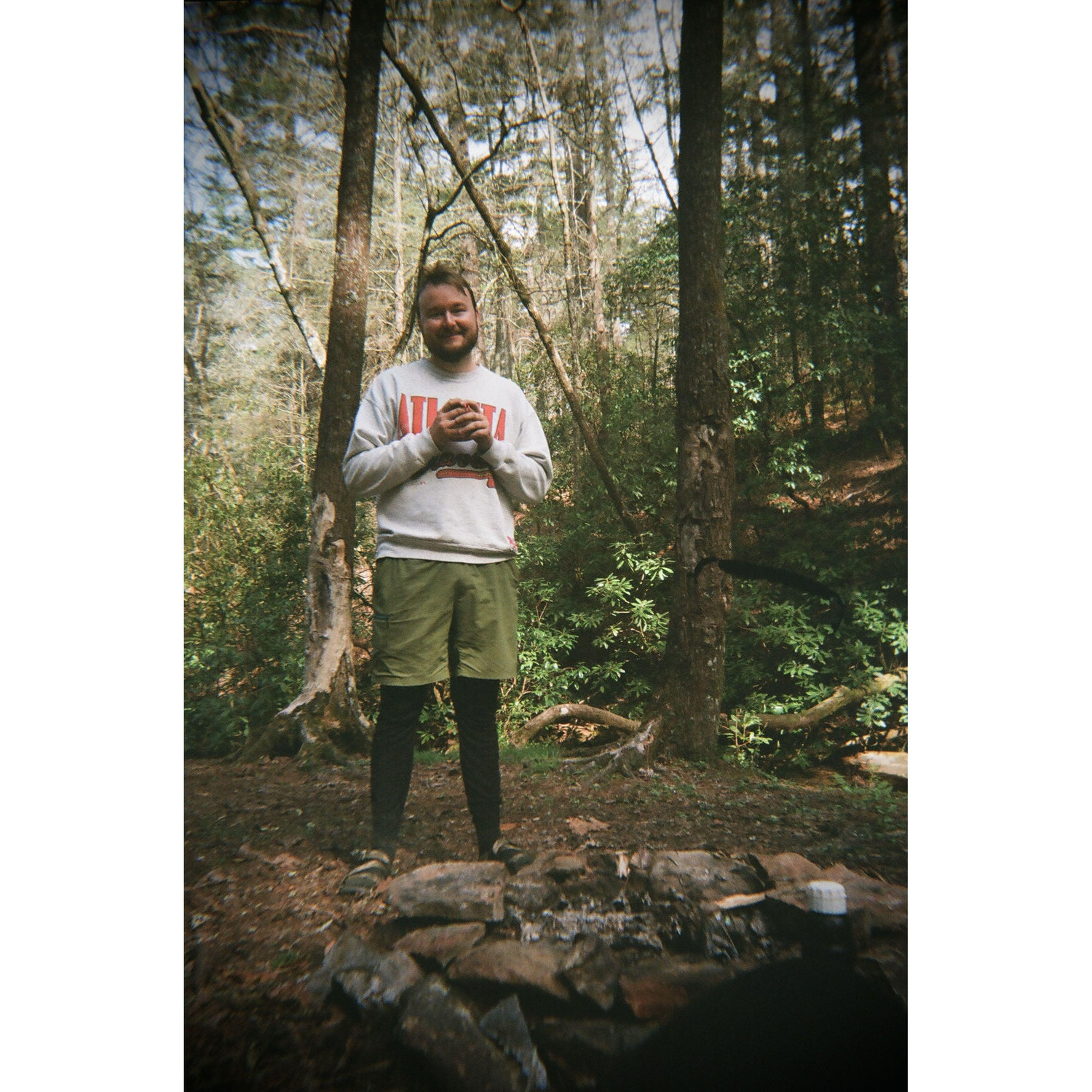 at camp on a bikepacking trip on FS roads in North GA.
