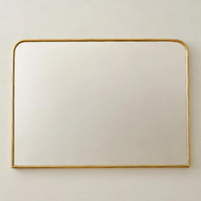 Ribbed Brass Mantel Mirror