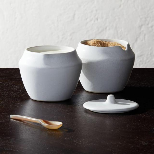 Tide Creamer and Sugar Bowl With Horn Spoon